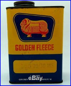 Vintage GOLDEN FLEECE 1 Quart Motor Oil Tin in Excellent Condition