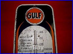 Vintage GULF GULFPRIDE OIL No-Nox Gasoline Thermometer 27 GAS OIL PETRO NICE