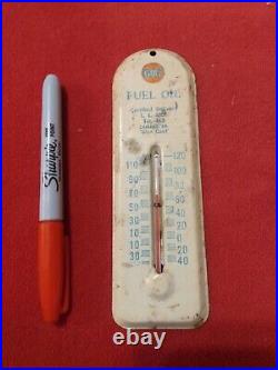 Vintage GULF Gas Oil Advertising Tin Thermometer Rare? Carslie Pa Original