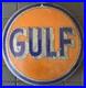 Vintage GULF Oil Advertising Hanger/ Station Sign Insert c1928-36 Mayer Co. Indy