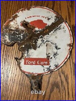 Vintage Gargoyle Mobil oil LUBSTER Paddle Porcelain Double Sided Sign Ford Car