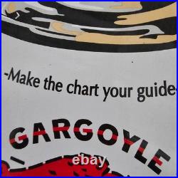 Vintage Gargoyle Mobiloil D Old Us Gasoline Oil Gas Pump Enamel Porcelain Sign