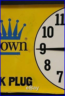 Vintage Gas Oil Tire Spark Plug Advertising Working Clock Sign 36