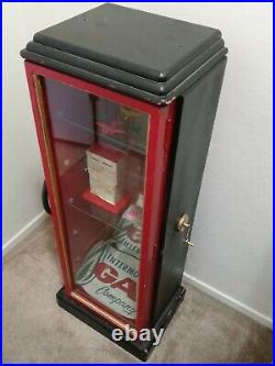 Vintage Gas Pump Display Case Cabinet Station Motor Oil Can Toy Sign Advertising