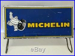 Vintage Gas Station Oil Michelin Enamel Steel Advertising Sign Tire Display