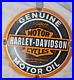 Vintage Genuine Harley Davidson Porcelain Sign Pump Plate Gas Station Oil