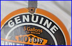 Vintage Genuine Harley Davidson Porcelain Sign Pump Plate Gas Station Oil