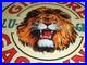 Vintage Gilmore Blu-green Gasoline Lion Growls 11 3/4 Porcelain Metal Oil Sign