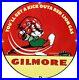 Vintage Gilmore Gasoline Porcelain Sign Gas Station Pump Plate Motor Oil Can