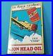 Vintage Gilmore Lion Head Motor Oil Airplane Porcelain Metal Gasoline Sign