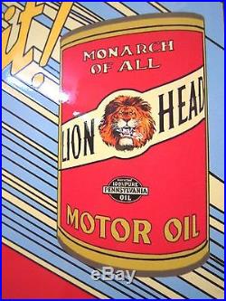 Vintage Gilmore Motor Oil Advertising Heavy Steel Porcelain Sign Gas Garage