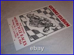Vintage Gilmore Stadium Motorcycle Races 18 Porcelain Metal Gasoline & Oil Sign