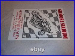Vintage Gilmore Stadium Motorcycle Races 18 Porcelain Metal Gasoline & Oil Sign