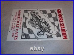Vintage Gilmore Stadium Motorcycle Races 18 Porcelain Metal Gasoline & Oil Sign