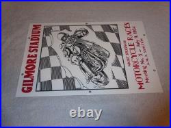 Vintage Gilmore Stadium Motorcycle Races 18 Porcelain Metal Gasoline & Oil Sign