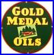 Vintage Gold Medal Oils Porcelain Sign Gas Station Gasoline Motor Oil Service