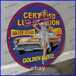 Vintage Golden Fleece Sold Oil Porcelain Sign Gas Station Garge Advertising Oil2
