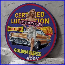 Vintage Golden Fleece Sold Oil Porcelain Sign Gas Station Garge Advertising Oil2