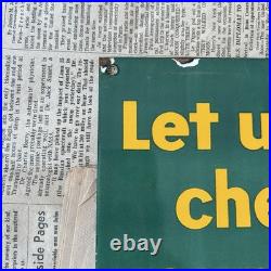 Vintage Golden Shell Motor Oil Service 8x12 Inches Porcelain Enamel Sign