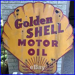 Vintage Golden Shell Motor Oil Sign Approximately 36 x 36