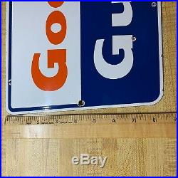 Vintage Good Gulf Sign Porcelain Gas Pump Oil Sign Service Station Garage