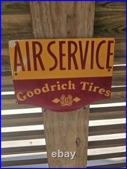 Vintage Goodrich Tires Air Service Porcelain Sign Car Gas Truck Motorcycle 10×8