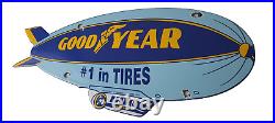 Vintage Goodyear Blimp Sign Porcelain Gas Service Tires Advertising Sign Vintage Goodyear Blimp Sign Porcelain Gas Service Tires Advertising Sign
