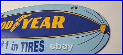 Vintage Goodyear Blimp Sign Porcelain Gas Service Tires Advertising Sign Vintage Goodyear Blimp Sign Porcelain Gas Service Tires Advertising Sign
