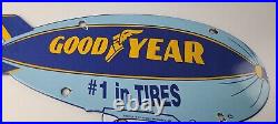 Vintage Goodyear Blimp Sign Porcelain Gas Service Tires Advertising Sign Vintage Goodyear Blimp Sign Porcelain Gas Service Tires Advertising Sign