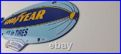 Vintage Goodyear Blimp Sign Porcelain Gas Service Tires Advertising Sign Vintage Goodyear Blimp Sign Porcelain Gas Service Tires Advertising Sign