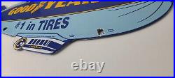 Vintage Goodyear Blimp Sign Porcelain Gas Service Tires Advertising Sign Vintage Goodyear Blimp Sign Porcelain Gas Service Tires Advertising Sign