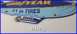 Vintage Goodyear Blimp Sign Porcelain Gas Service Tires Advertising Sign Vintage Goodyear Blimp Sign Porcelain Gas Service Tires Advertising Sign