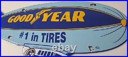 Vintage Goodyear Blimp Sign Porcelain Gas Service Tires Advertising Sign Vintage Goodyear Blimp Sign Porcelain Gas Service Tires Advertising Sign