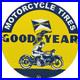 Vintage Goodyear Motorcycle Tires Porcelain Sign Gas Oil Continental Michelin