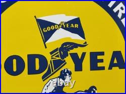 Vintage Goodyear Motorcycle Tires Porcelain Sign Gas Oil Continental Michelin