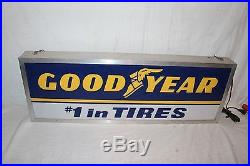 Vintage Goodyear Tires Gas Station Oil 34 Lighted Metal SignWorks