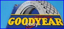 Vintage Goodyear Tires Porcelain Gas Oil 12 Aviation Service Station Pump Sign