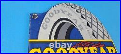 Vintage Goodyear Tires Porcelain Gas Oil 12 Aviation Service Station Pump Sign