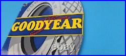 Vintage Goodyear Tires Porcelain Gas Oil 12 Aviation Service Station Pump Sign