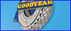 Vintage Goodyear Tires Porcelain Gas Oil 12 Aviation Service Station Pump Sign