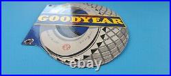 Vintage Goodyear Tires Porcelain Gas Oil 12 Aviation Service Station Pump Sign