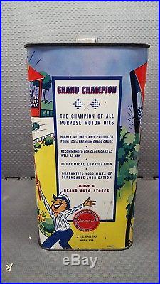 Vintage Grand Champion 2-Gallon Special Motor Oil Can SAE 30