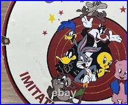 Vintage Grapette Soda Porcelain Sign Service Station Pop Looney Tunes Dew Cola