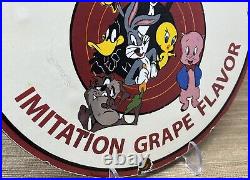 Vintage Grapette Soda Porcelain Sign Service Station Pop Looney Tunes Dew Cola