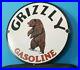 Vintage Grizzly Bear Gasoline Porcelain Gas Motor Oil Service Station Pump Sign