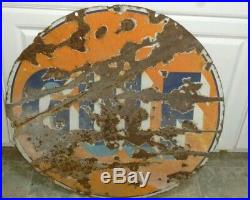 Vintage Gulf Double Sided 30 Porcelain Gas and Oil Sign