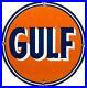 Vintage Gulf Gasoline Porcelain Sign General Store Gas Station Motor Oil Pump