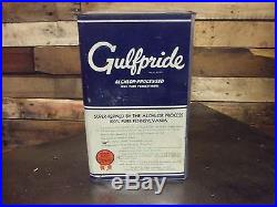 Vintage Gulf Gulfpride 5 quart can rare oddball oil can cool shape