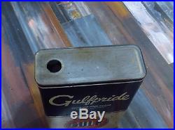 Vintage Gulf Gulfpride 5 quart can rare oddball oil can cool shape