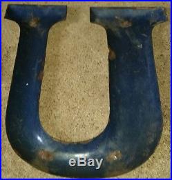 Vintage Gulf Oil Porcelain Gas Station Sign Letters 18 Inches